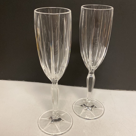 Marquis Waterford Omega Flute Set Of 2 Champagne Crystal Glasses - Picture 5 of 13